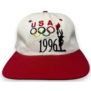 Vintage Bugs Bunny Snapback Hat White USA Olympic Team Collection 1996 Atlanta